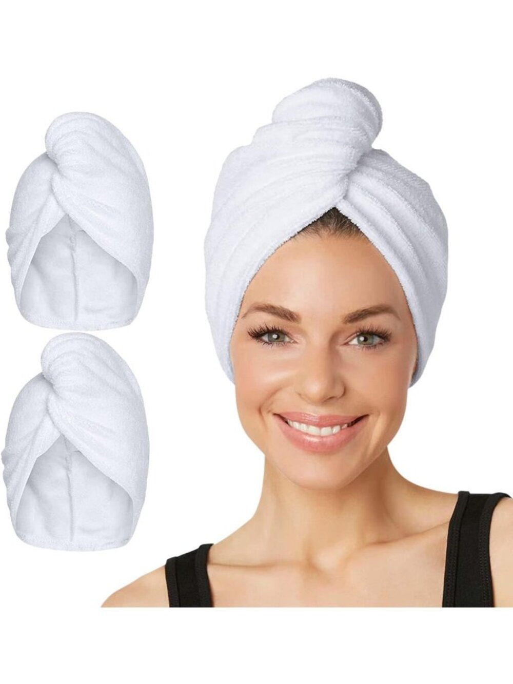 2-Pack Microfiber Hair Towels - Quick-Dry Hair Wraps for All Hair Types